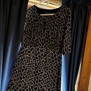 Connected Apparel Black and Gold Long Sleeve Dress